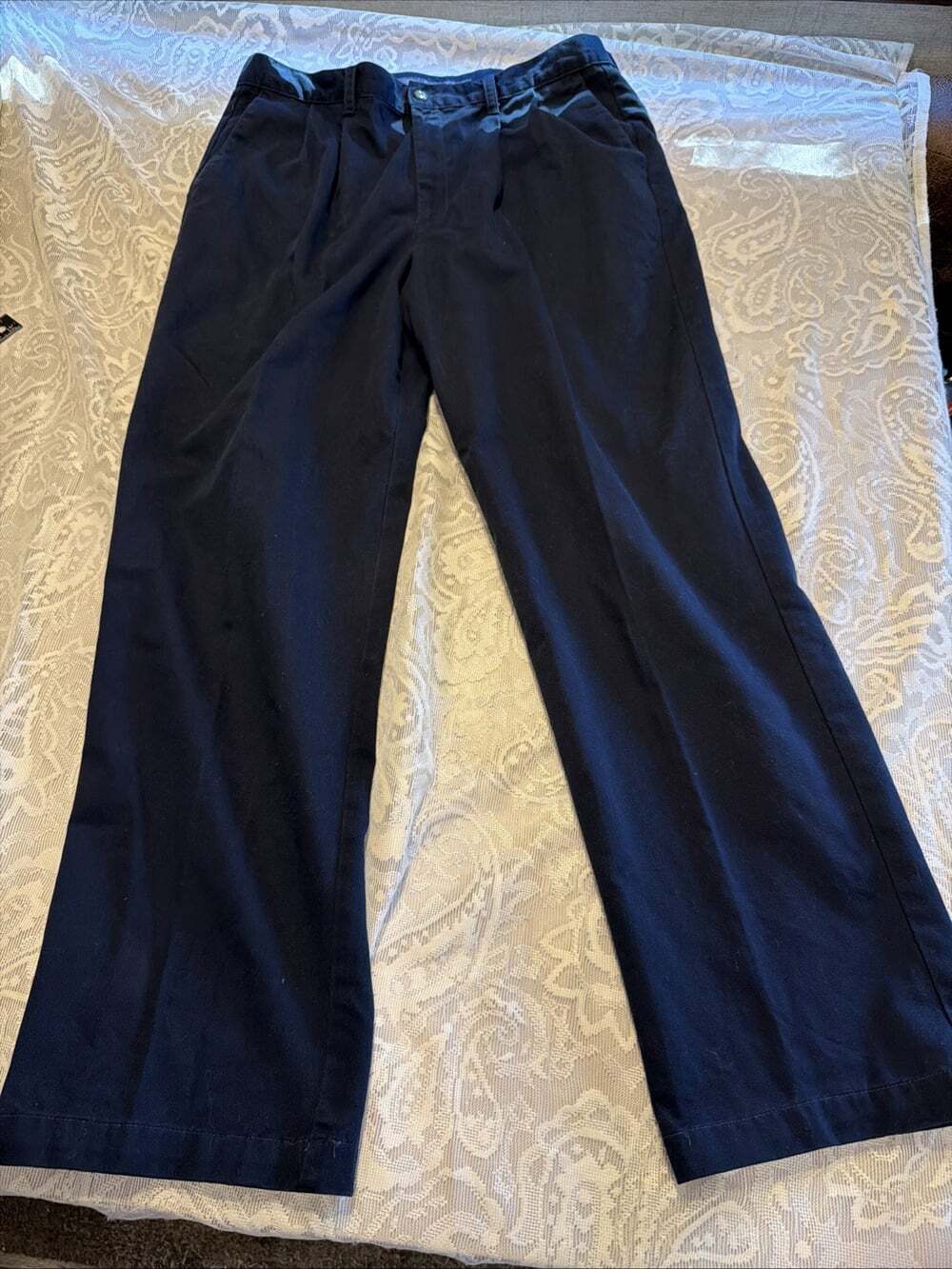 Dockers men's pleated Golf dress pants khakis navy 35”/29”